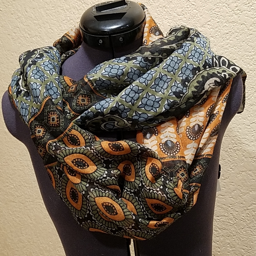 Simply noelle paisley scarf wrap woodsy colors